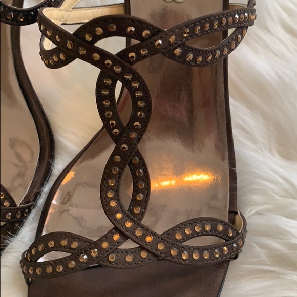 BP women’s bronze beaded brown heels - Picture 4 of 6